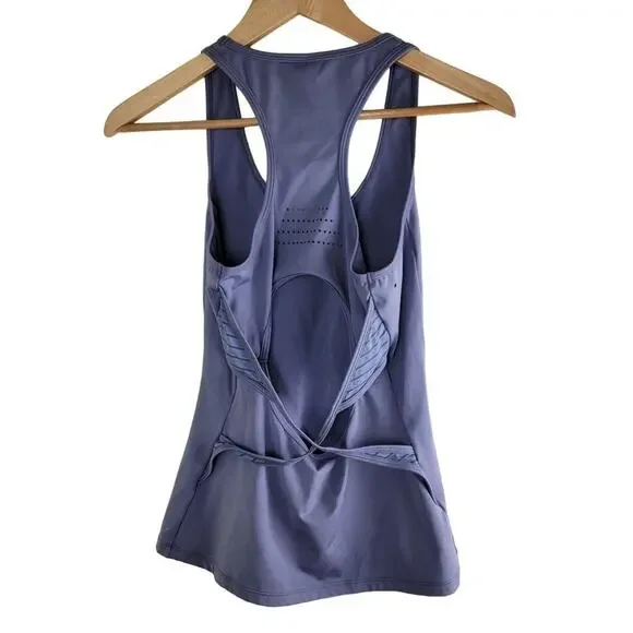 Gymshark Womens Pro Perform Vest size S Steel Blue Activewear Racer Back Stretch - Picture 2 of 7